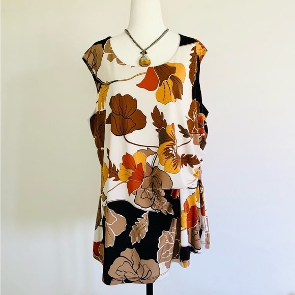 Laura Plus bold floral sleeveless top - Picture 4 of 8